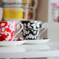 250ml Rot und Schwarz Starke Farbe Fine Bone China Design Ihre eigene Keramik Kaffeetasse